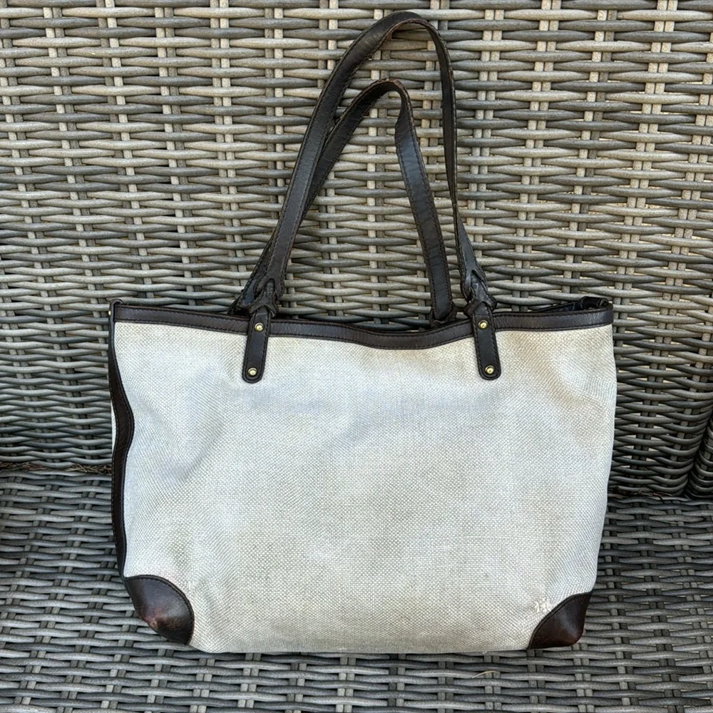 Summer Must Have Auth Gucci Canvas & Leather Tote - Picture 3 of 17